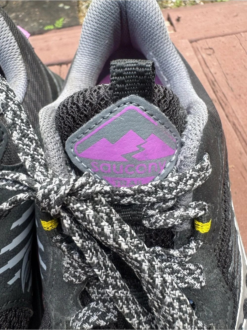 Saucony Excursion TR 15 Women's Black Athletic Trail Shoes with Pink Accents
